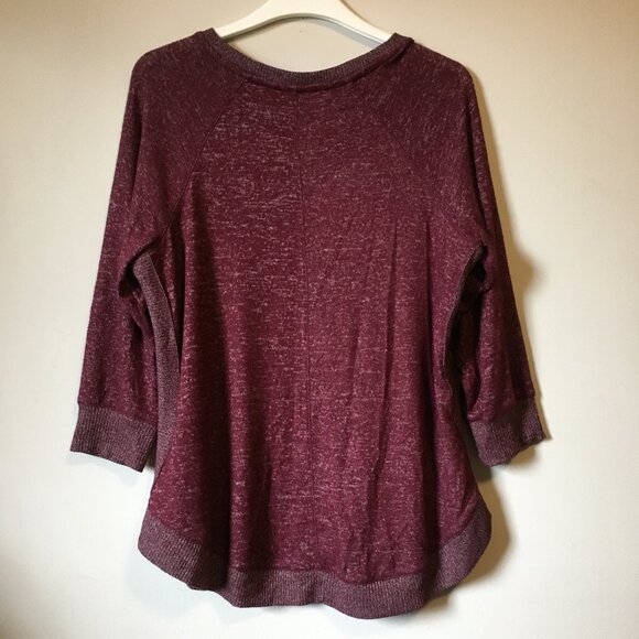 Y2K Ricki's Marled Maroon Pullover Knit Sweater Top - Picture 2 of 14